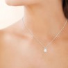 Collier goutte argent massif 925/000 et zirconium