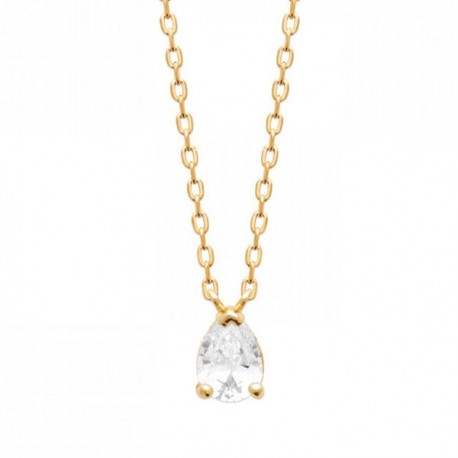 Collier Plaqué Or 18 carats goutte zirconium