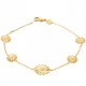 Bracelet fleurs marguerites Plaqué Or 18 carats