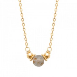 Collier Plaqué Or 18 carats pierre labradorite naturelle