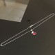 Collier argent 925/000 pendentif cerise cristal Swarovski sur chaine