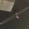 Collier argent 925/000 pendentif cerise cristal Swarovski sur chaine