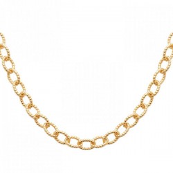 Collier Plaqué Or 18 carats maillons effet perlé