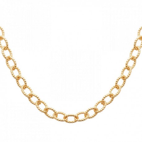 Collier Plaqué Or 18 carats maillons effet perlé