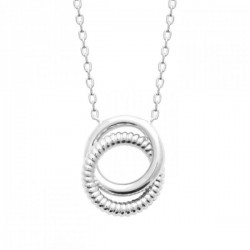 Collier anneaux entrelacés argent massif 925/000