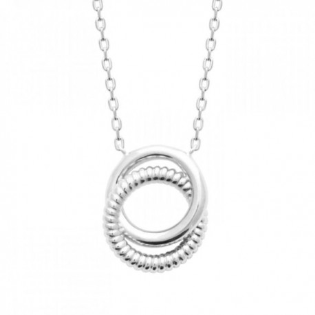 Collier anneaux entrelacés argent massif 925/000