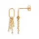 Boucles d'oreilles Plaqué Or 18 carats pendantes chainettes