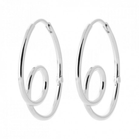 Boucles d'oreilles créoles originales argent massif 925/000