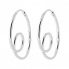 Boucles d'oreilles créoles originales argent massif 925/000