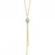 Collier Y Plaqué Or 18 carats et pierre aventurine 