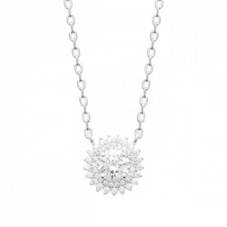 Collier soleil argent massif 925/000 et zirconium