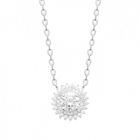 Collier soleil argent massif 925/000 et zirconium