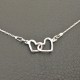 Collier coeurs entrelacés argent 925/000 chaine ajustable