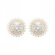 Boucles d'oreilles soleils Plaqué Or 18 carats et zirconium Clous d'oreilles