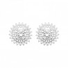 Boucles d'oreilles soleils argent massif 925/000 et zirconium clous d'oreilles