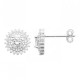 Boucles d'oreilles soleils argent massif 925/000 et zirconium clous d'oreilles