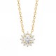 Collier fleur Plaqué Or 18 carats et zirconium Bijou collection nature