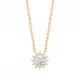Collier fleur Plaqué Or 18 carats et zirconium Bijou collection nature