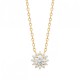 Collier fleur Plaqué Or 18 carats et zirconium Bijou collection nature