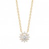 Collier fleur Plaqué Or 18 carats et zirconium Bijou collection nature