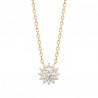 Collier fleur Plaqué Or 18 carats et zirconium Bijou collection nature