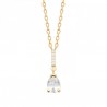 Collier goutte Plaqué Or 18 carats et zirconium