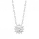 Collier fleur argent massif 925/000 et zirconium