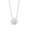 Collier fleur argent massif 925/000 et zirconium