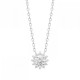 Collier fleur argent massif 925/000 et zirconium