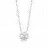 Collier fleur argent massif 925/000 et zirconium