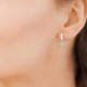 Boucles d'oreilles créoles pampilles étoiles argent massif 925/000 zirconium