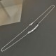 Collier argent 925/000 toupies cristal Swarovski barre sur fine chaine