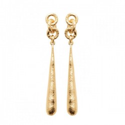 Boucles d'oreilles pendantes anneaux Plaqué Or 18 carats