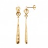 Boucles d'oreilles pendantes anneaux Plaqué Or 18 carats