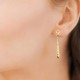 Boucles d'oreilles pendantes anneaux Plaqué Or 18 carats