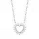 Collier coeur argent massif 925/000 et zirconium