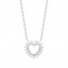 Collier coeur argent massif 925/000 et zirconium