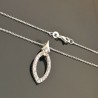 Collier argent massif 925/000 pendentif goutte zirconium sur chaine