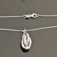 Collier argent massif 925 pendentif anneaux entrelacés sur chaine