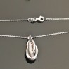 Collier argent massif 925 pendentif anneaux entrelacés sur chaine