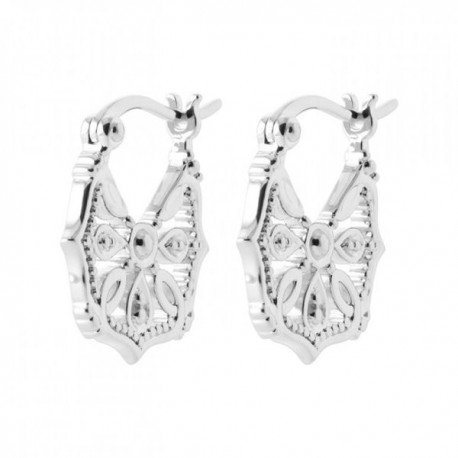 Boucles d'oreilles créoles ouvragées argent massif 925/000