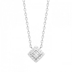 Collier argent massif 925/000 et zirconium Bijou tendance