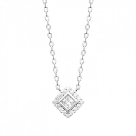 Collier argent massif 925/000 et zirconium Bijou tendance