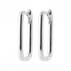 Boucles d'oreilles créoles rectangulaires argent massif 925/000