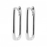 Boucles d'oreilles créoles rectangulaires argent massif 925/000