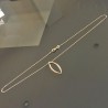 Collier Plaqué Or pendentif navette sur belle chaine 42 cm