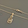 Collier pendentif spirale en plaqué or 18 carats sur chaine longueur 42 cm