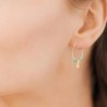 Boucles d'oreilles créoles Plaqué Or 18 carats et pierres aventurine