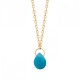 Collier Plaqué Or 18 carats goutte pierre apatite Bijou Nature