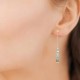 Boucles d'oreilles pendantes Plaqué Or 18 carats pierres labradorite